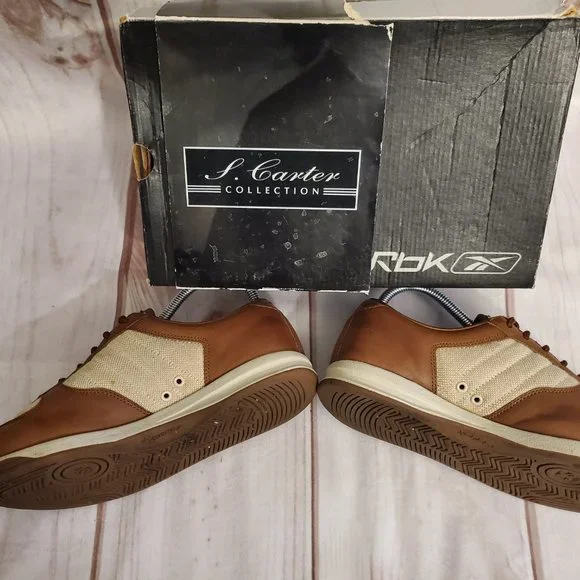 Reebok Rbk S. Carter Collection Leather Sneaker, Kids 5 1/2, Brown/Tan - Picture 5 of 10